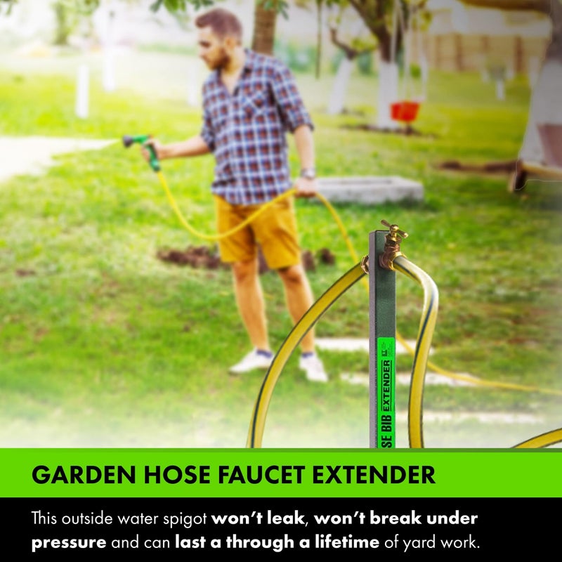 Yard Butler Garden Hose Bib Extender, IHBE-6 - Durable Hose Stand for Keeping It Elevated - Convenient Garden Accessory - Rust-Resistant - Anti-Kink Design - Easy Installation - Image 3